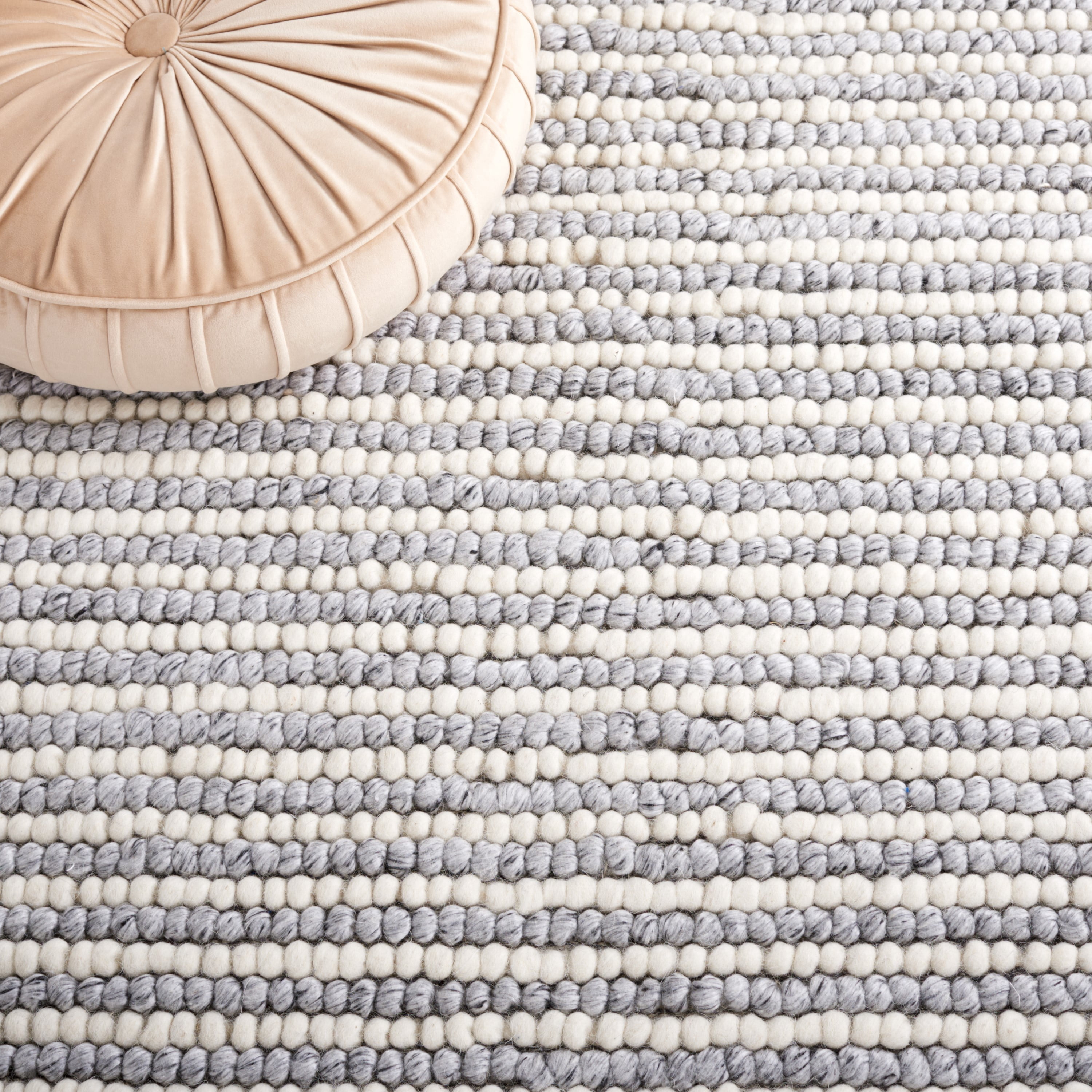 SAFAVIEH Martha Stewart Natura Striped Area Rug, Ivory/Grey, 5' x 8'