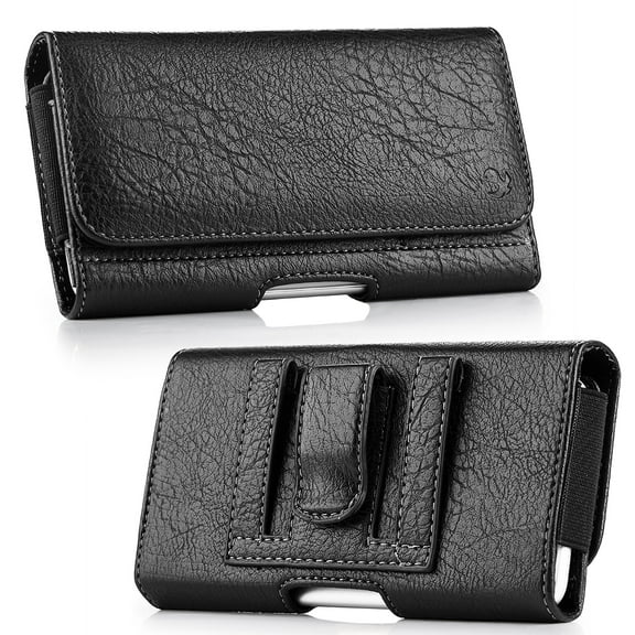 4.7" Phone Wallet Leather Pouch Case Horizontal Flip Cover Protective Holster Pouch [Belt Clip   Loops   ID /Credit Card Slot Holder] BLACK fit APPLE iPhone XS/ X / 8 / 7/ 6s / 6 / 5s / 5 / SE
