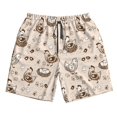thumbnail image 2 of Honeii's Retro Rooster Print Men's Casual Shorts with Drawstring，Swim Trunks Quick Dry Beach Shorts, 2 of 5