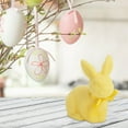 thumbnail image 5 of Easter Flocked Bunnies, Flocking Rabbit Figurines with Bow Ties, Adorable Spring Tabletop Ornaments for Home, Garden Decor, Bunnies Easter Decoration, 6.6"x6.3", 5 of 6