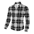 thumbnail image 5 of Sweatshirts for Men Mens Plaid Shirts Long Sleeve Casual Button Down Cotton Shirt with Pocket, 5 of 8