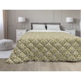 thumbnail image 1 of Yellow Down Alternative Comforter, Repeated Motifs of Exotic Pineapples Mustache and Eyeglasses Print, Microfiber Quilt for All Season, 5 Sizes, Yellow and Charcoal Grey, by Ambesonne, 1 of 3