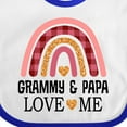 thumbnail image 4 of Inktastic Grammy and Papa Love Me Granddaughter Rainbow Girls Baby Bib, 4 of 4