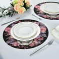thumbnail image 6 of Skull Flower Round Placemats Washable Placemats Non-Slip Heat-Resistant Table Place Mats for Dining Kitchen Holiday Party Table 15.4"-4PCS Home Decor, 6 of 7