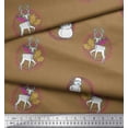 thumbnail image 2 of Soimoi Moss Georgette Fabric Wreath,Snowman,Reindeer Animal Printed Craft Fabric by the Yard 42 Inch Wide, 2 of 3