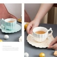 thumbnail image 5 of Mug Coffee Cup Pearl Shell Ceramic Exquisite Coffee Cup and Saucer Set 240ML (White), 5 of 6