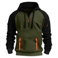 thumbnail image 2 of pstuiky manga larga para hombre, Sudadera deportiva informal con capucha y retazos para hombre, de manga larga, estilo blusa top de hombre l, 2 of 3