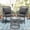 Grey, variant on TUAREX 3 Piece Rattan Bistro Set, Outdoor Patio Furniture with Glass Top Table, Space-Saving Balcony, Backyard Conversation Set, Gray