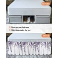 thumbnail image 6 of Dark Purple Bed Skirt King Size 16" Drop Eucalyptus Leaves Watercolor Plants Country Ruffled Wrap Around Bed Skirts Adjustable Elastic Bedskirt Dust Ruffle for King Size Bed, 6 of 7