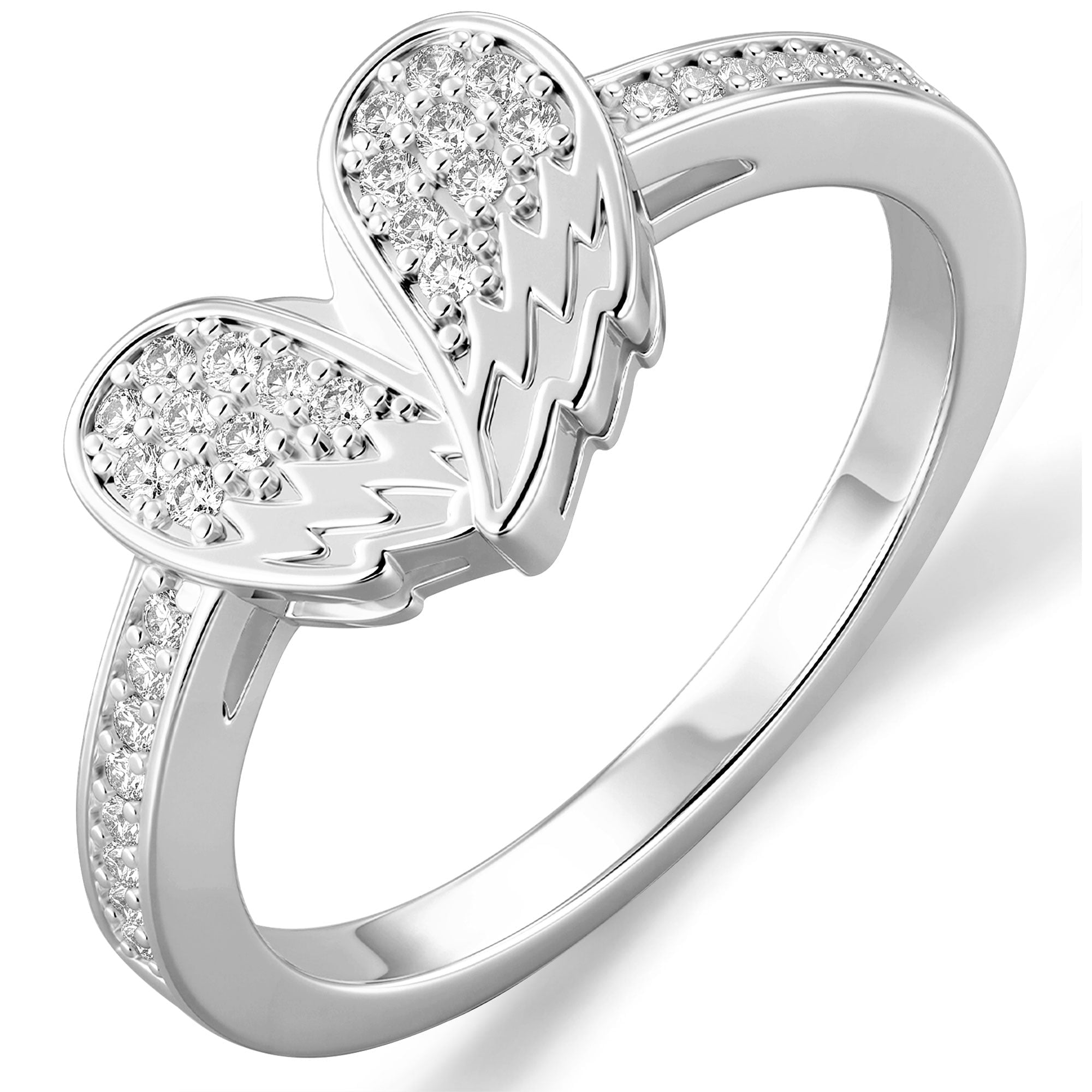 Love's Longing S925 Sterling Silver Plated Love Heart Rings for Women CZ Eternity Promise Wedding Band Engagement Rings Birthday Mothers Day Jewelry Gifts Her Teen Wife Mom Girlfriend Ideas