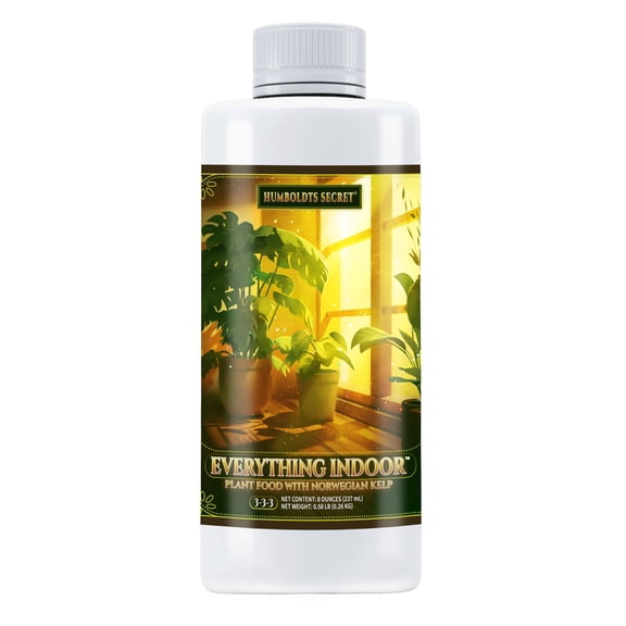 Humboldts Secret Everything Indoor Plant Food | 3-3-3 All Purpose Liquid Fertilizer with Norwegian Kelp | Supports Growth and Strong Roots | Nutrients for Houseplants & Indoor Plants | 8 Ounce
