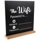 thumbnail image 3 of Letrero de contraseña WiFi de madera para mesa, con base de madera, ideal para decoración de centros de mesa de hotel, oficina y hogar., 3 of 7