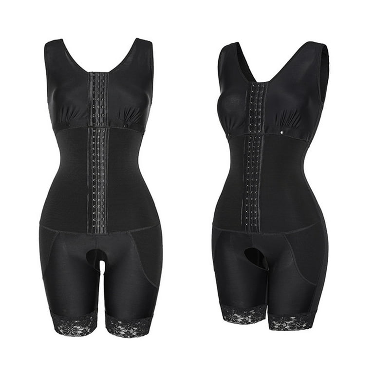 SBYOJLPB Women's Shapewear Women Plus Full Body Suit U-Neck Vest Zipper  Surgeries Lace Stitching Compression Garment Shapewear Bodysuit Beige  14(XXXL) 