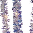 thumbnail image 2 of Kurt Adler Battery Operated Pre-Lit, 20 Warm White LED Light Iridescent Tinsel Garland, 6.5ft, 2 of 4