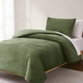thumbnail image 2 of Lush Decor Arden Ribbed Corduroy Comforter 2 Piece Set Twin/ Twin Xl Olive - Green Bedding Set - Velvet Comforter - Kids Bedding - Dorm Decor - Retro Decor, 2 of 11