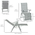 thumbnail image 3 of Outsunny Foldable Lounge Chair with Adjustable Backrest and Footrest - Set of 1, Grey, 3 of 10
