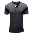 thumbnail image 4 of Mens Henley Shirts Henley Collar Short Sleeve Slim Fit Solid Color Casual Loose T Shirts, 4 of 5