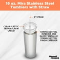 thumbnail image 3 of 6 Mira Stainless Steel Tumblers with Straw Set, 16 oz. - Double Wall, Tritan Lid - Silver, 3 of 5