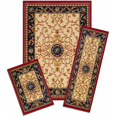 Capri 3 Piece Rug Set Wrought Iron Medallion Area Capri 3 Piece Rug Set Wrought Iron Medallion Area