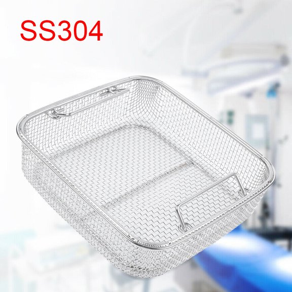 CNCEST 25*24*7cm Stainless Steel High Temperature Sterilization Basket Mesh Frame