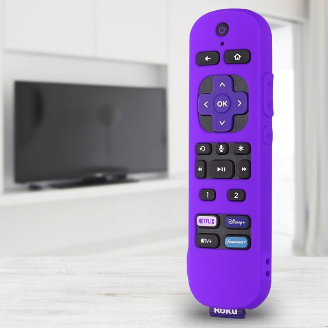 Control Remoto Cubierta suave de con cordón para Roku Voice Remote Pro/RC-MC1 (púrpura) Ehuebsd Para estrenar