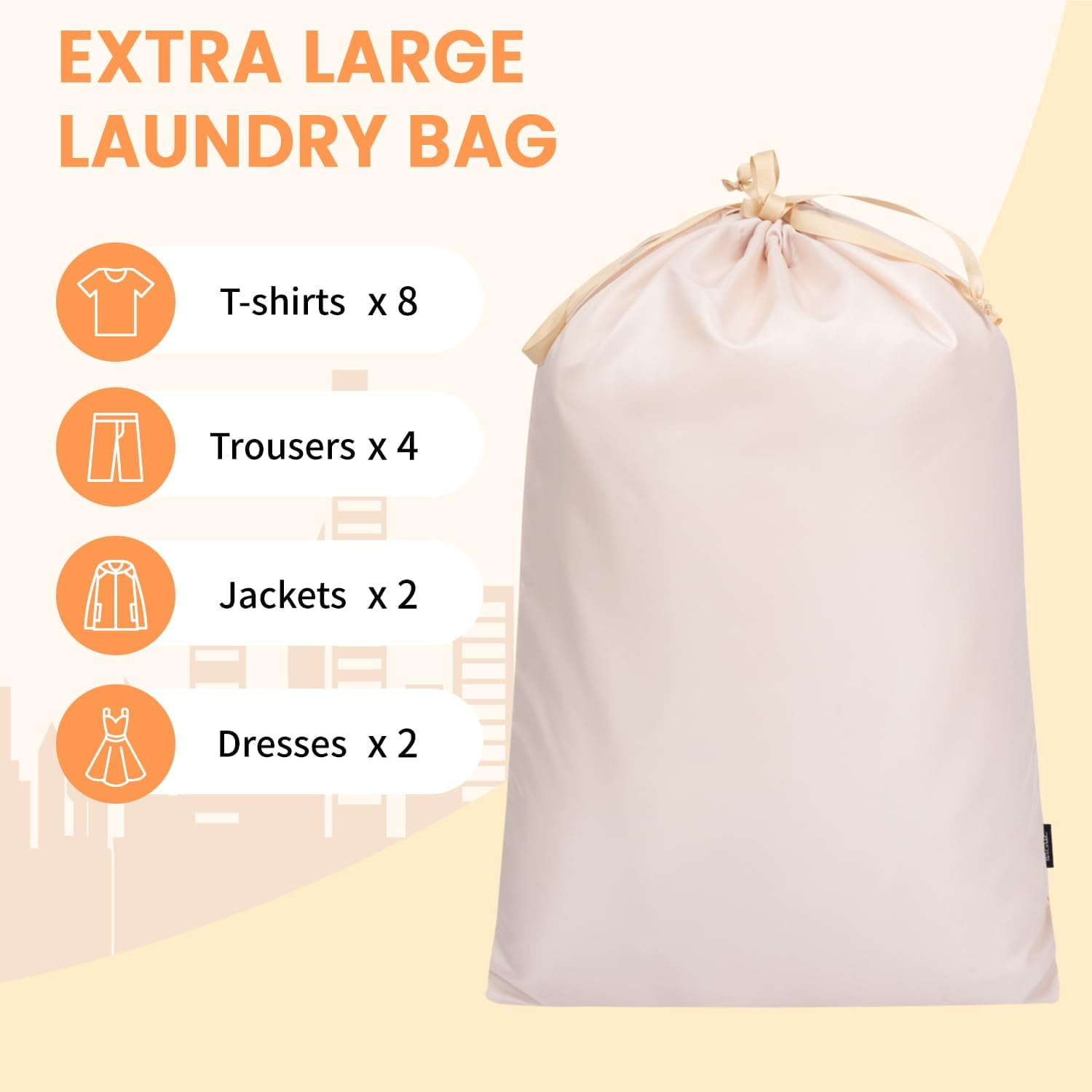 Mygreen 8 Set Packing Cubes Luggage Packing Organizers for Travel Accessories-Cream