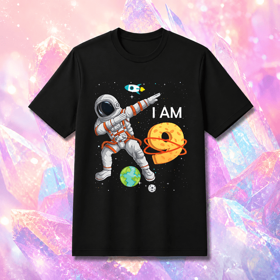 9 Years Old Birthday Boy Astronaut Space 9th Birthday Unisex T-Shirt, up to Size 5XL