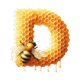 thumbnail image 1 of Colgante acrílico de abeja con 26 letras, colgante decorativo de abeja con letras acrílicas para el hogar, 1 of 2