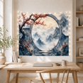 thumbnail image 5 of Moon Gate Between Indigo Cliffs With Stepping Stones, Serene Digital Art for Nature Lovers, Portal Scene Decor, New Home Gift, Tapestry Wall Hanging for Bedroom and Studio, 5 of 7