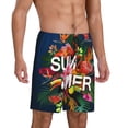thumbnail image 2 of Sikiie Summer Birds and Flowers Mens Pajama Shorts, Lightweight Lounge Pant with Pockets Soft Sleep Pj Shorts for MenXX-Large, 2 of 6