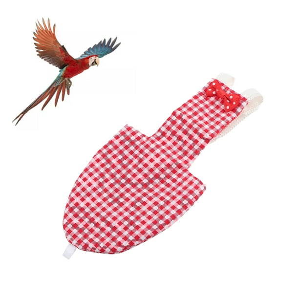 Pañal Para Loros, Traje Piloto De Loros Impermeable Ajustable Con Rejilla Roja Para Periquitos Y Guacamayos