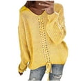 thumbnail image 2 of Whlbf Plus Size Sweaters for Women,Womens Fashion Solid Long Sleeve Sweater Loose V-Neck knitting Sweater, 2 of 4