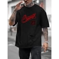 thumbnail image 1 of Camiseta de manga corta para hombre con estampado gráfico rojo de Chicago 23, estilo casual de cuello redondo y estilo americano para primavera y verano. Camisetas de ocio., 1 of 5