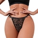 thumbnail image 1 of Gibobby Tangas de mujer ilusion Tanga de encaje sexy para mujer Bragas ajustables con anillo de metal de tamaño sin costuras para mujer(Negro,X-CH), 1 of 5