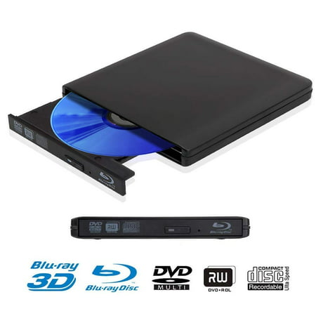USB 3.0 External DVD CD Drive Portable ultra-thin CD/DVD-RW Blu-ray drive (no burning) High Speed Data Transfer Support WIN98/ME/2000/XP, VISATA, WIN7, WIN8, MAC OS8.6 or (Best External Blu Ray Writer)