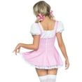 thumbnail image 2 of Leg Avenue Gingham Women's Fancy-Dress Costume with Lace Up Front including Split Skirt for Adult, S, 2 of 5
