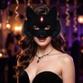 thumbnail image 5 of Black Masquerade Mask Scary Halloween Mask 8 Inch Fox Mask Accessory for Masquerade Party Black Themed Events, 1 Pack, 5 of 5