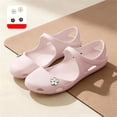 thumbnail image 4 of pwidon Women's Mary Jane Clogs Closed Toe Slip On EVA Waterproof Floral Decor Beach Pool Walking Sandals Pink 5, 4 of 4
