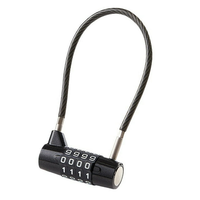 Visland 4-Digit Combination Lock Wire Rope Safety Coded Lock Zinc Alloy Multi-purpose Dormitory Gym Locker Cabinet Luggage Anti-theft Password Padlock