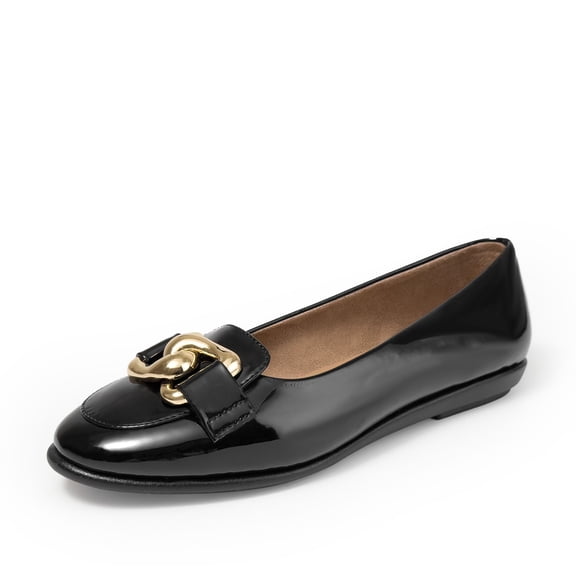 Aerosoles Bell Women's Flats Black/Gold Patent Size 6 W