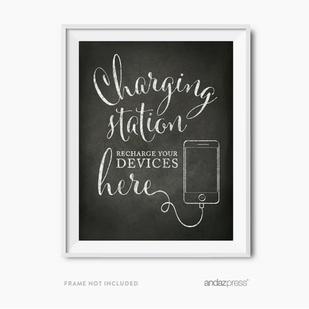 Recharge Station - Charging Station Vintage Chalkboard Wedding Party Signs