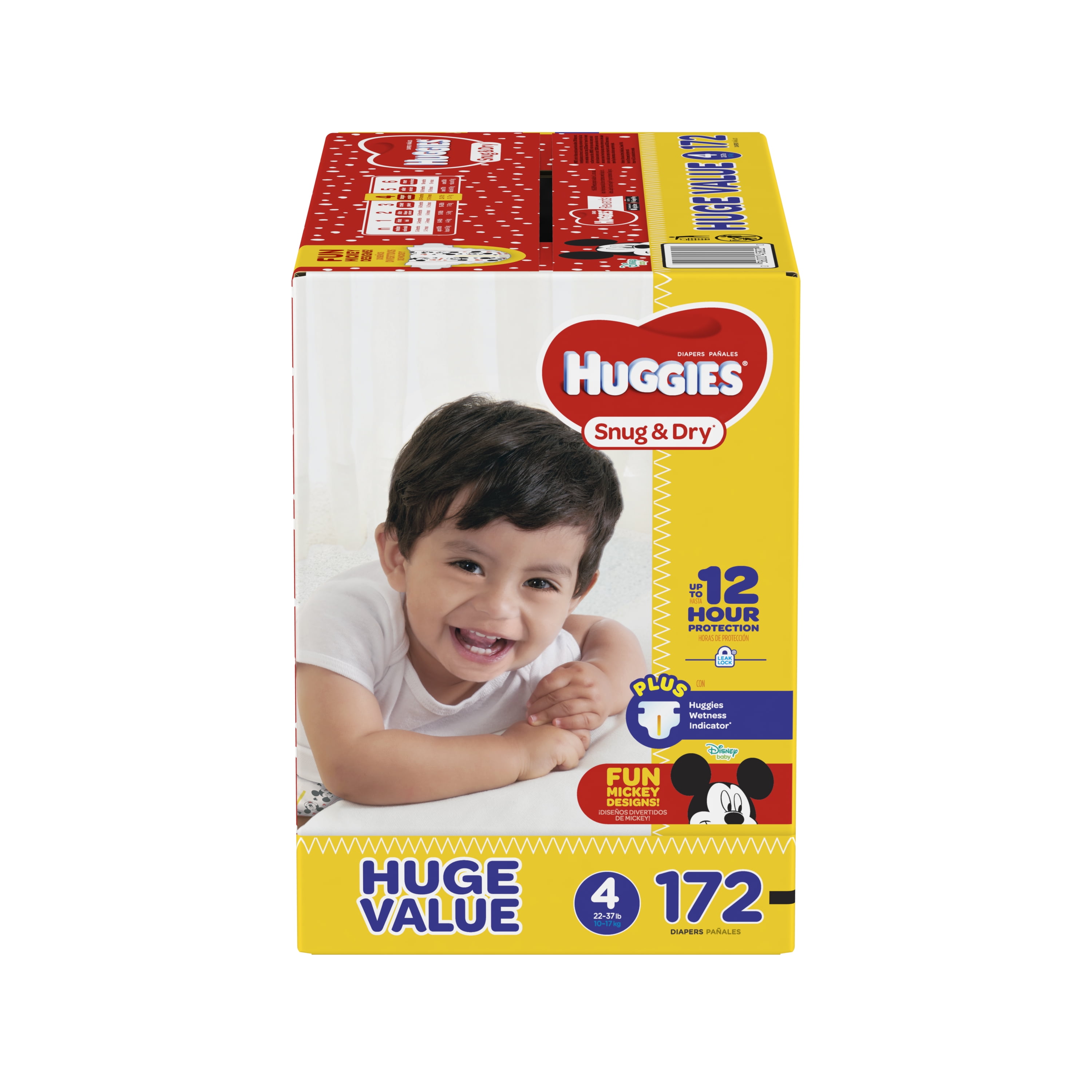 HUGGIES Snug & Dry Baby Diapers 192 Count fits 22-37 lbs. Size 4 Economy... 