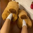 thumbnail image 3 of Fashion Slip On Capybara Slippers Women Warm Cotton Filing Fun Animal Capybara Fur Slides Cartoon Plushy Home Slippers, 3 of 5