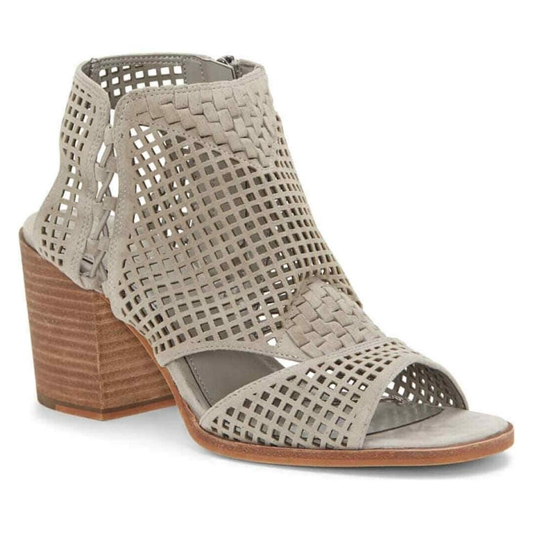 Vince Camuto Womens Kampbell Leather Suede Peep Toe Ankle Fashion