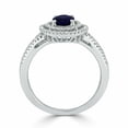 thumbnail image 6 of HeartsAndYou 4ct Oval Cut Natural Sapphire Ring 14k SOLID White Gold Dual & Moissanite Halo, 6 of 9