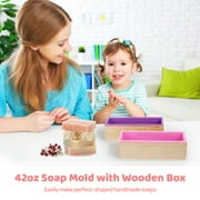 3Pcs 42oz Rectangular Silicone Soap Molds Wooden Box, Flexible Soap Making Mold, Heat Resistant Loaf Mold, Soap Bar Box, Handmade Soap Making Mold DIY Tools
