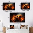 thumbnail image 4 of Designart "Fiery Rhythms Orange Black Fire Drum Tools I" Music Art Living Room Set, 4 of 5
