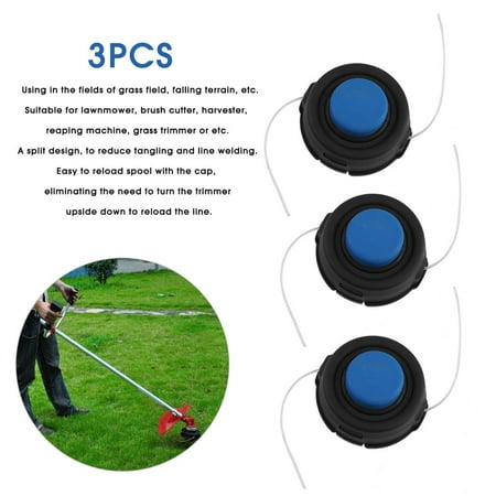 Dual Line Trimmer Head - 3pcs T35 Trimmer Head 10mm Dual Nylon Plastic Line Universal Mowing Head Trimmer String Head Mowing Machine Accessory