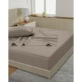 thumbnail image 3 of Casa Platino Sábanas Individual de Algodón – Sábanas de 450 Hilos de Largo 100% Algodón, Acabado Satinado, Comodidad y Duraderas para la Ropa de Cama Diaria, – Color Topo, 3 of 6