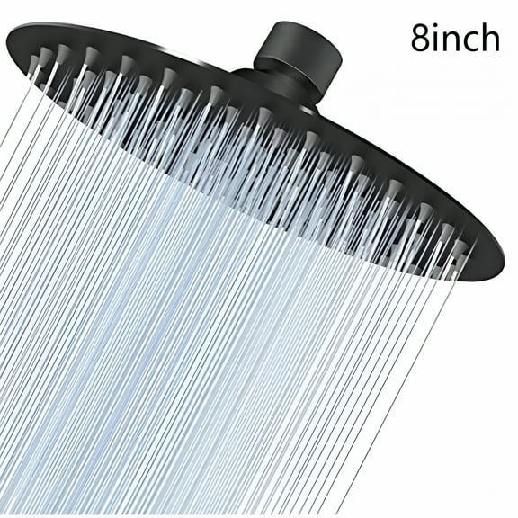 HIBIBUD High Pressure Black Shower Head 8 inch Round Rain Shower Head Luxury